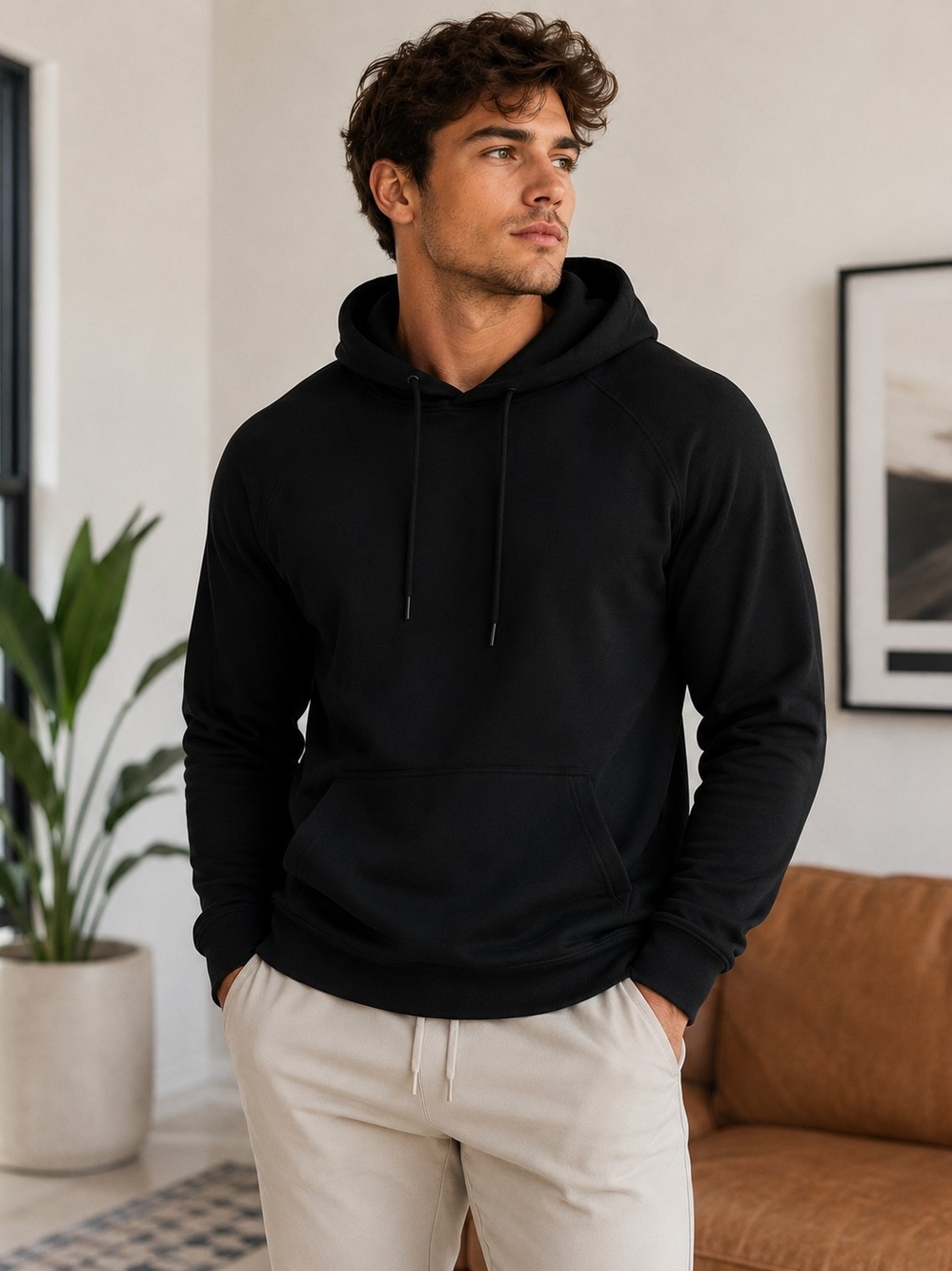 32 Degrees Black Hooded Pullover Sweatshirt